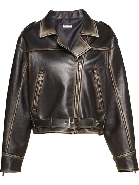 miu miu black jacket|Miu Miu Leather jackets for Women .